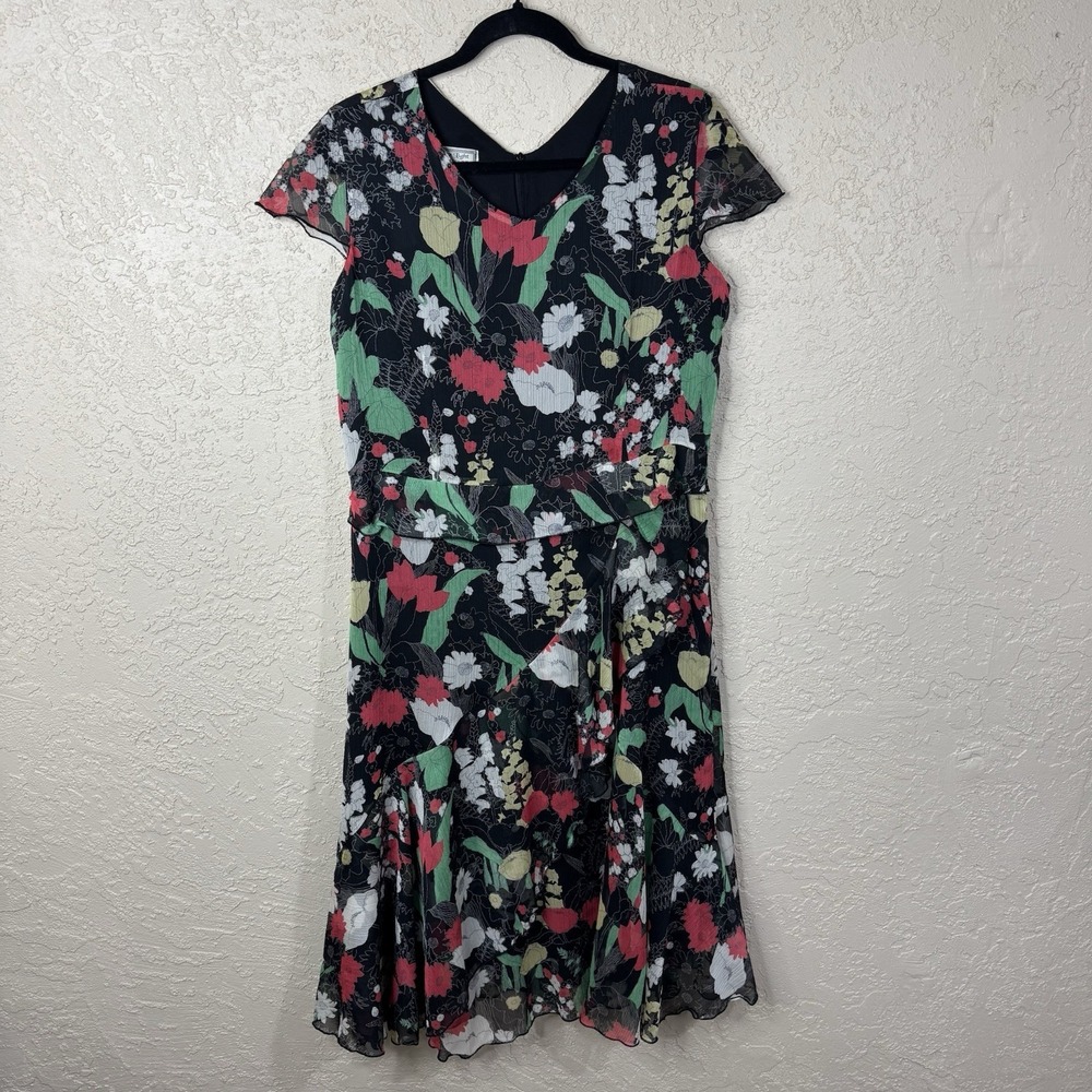 SunLight Drop Waist Floral Dress Flutter Sleeves Size 6/8 Fairy Whimsigoth Retro